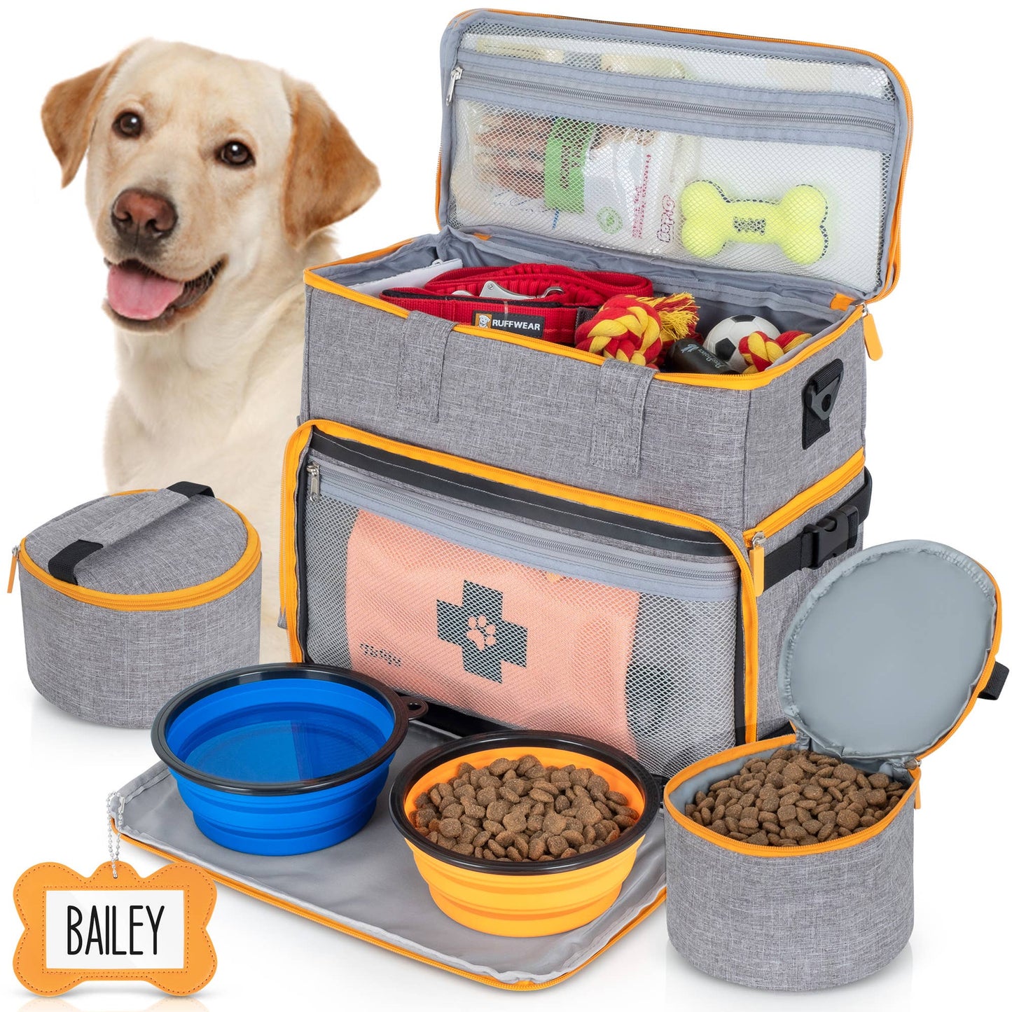 Dog Travel Tote Bag Weekend Organizer, Airline Approved: Gray