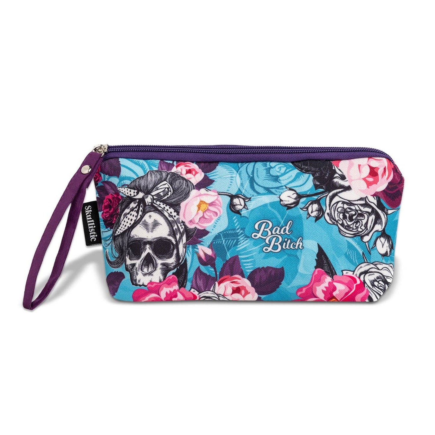 Bad B$#=& Flower Skull Makeup Bag