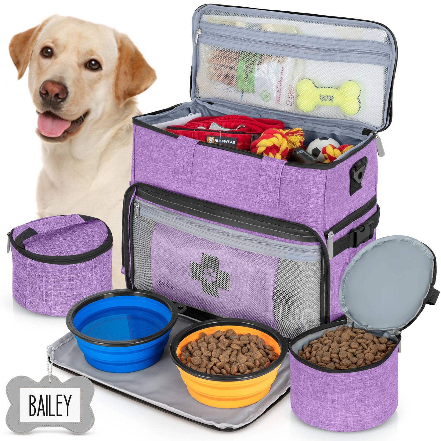 Dog Travel Tote Bag Weekend Organizer, Airline Approved: Gray