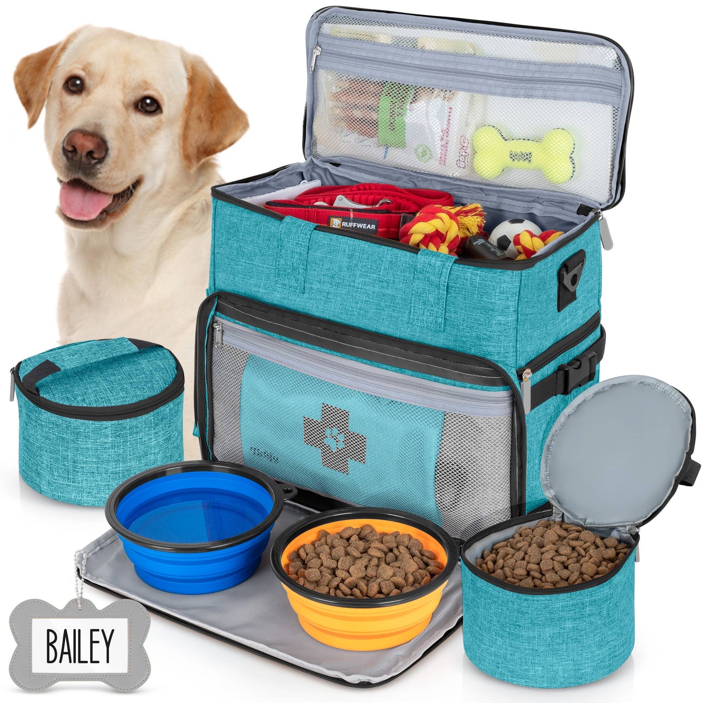 Dog Travel Tote Bag Weekend Organizer, Airline Approved: Gray